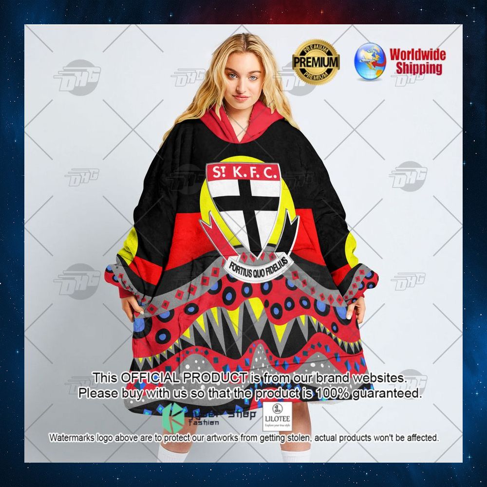afl st kilda f c aboriginal flag x indigenous hoodie blanket 3 602