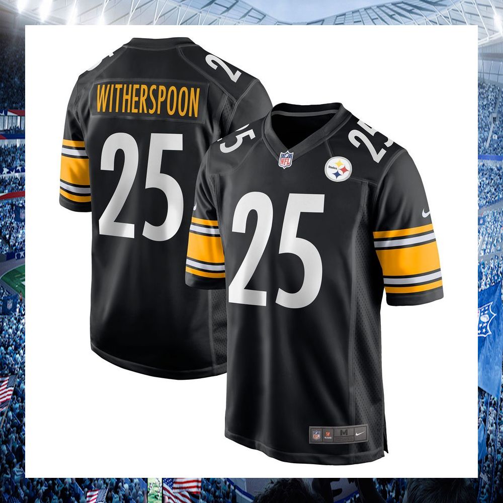 ahkello witherspoon pittsburgh steelers nike black football jersey 1 148