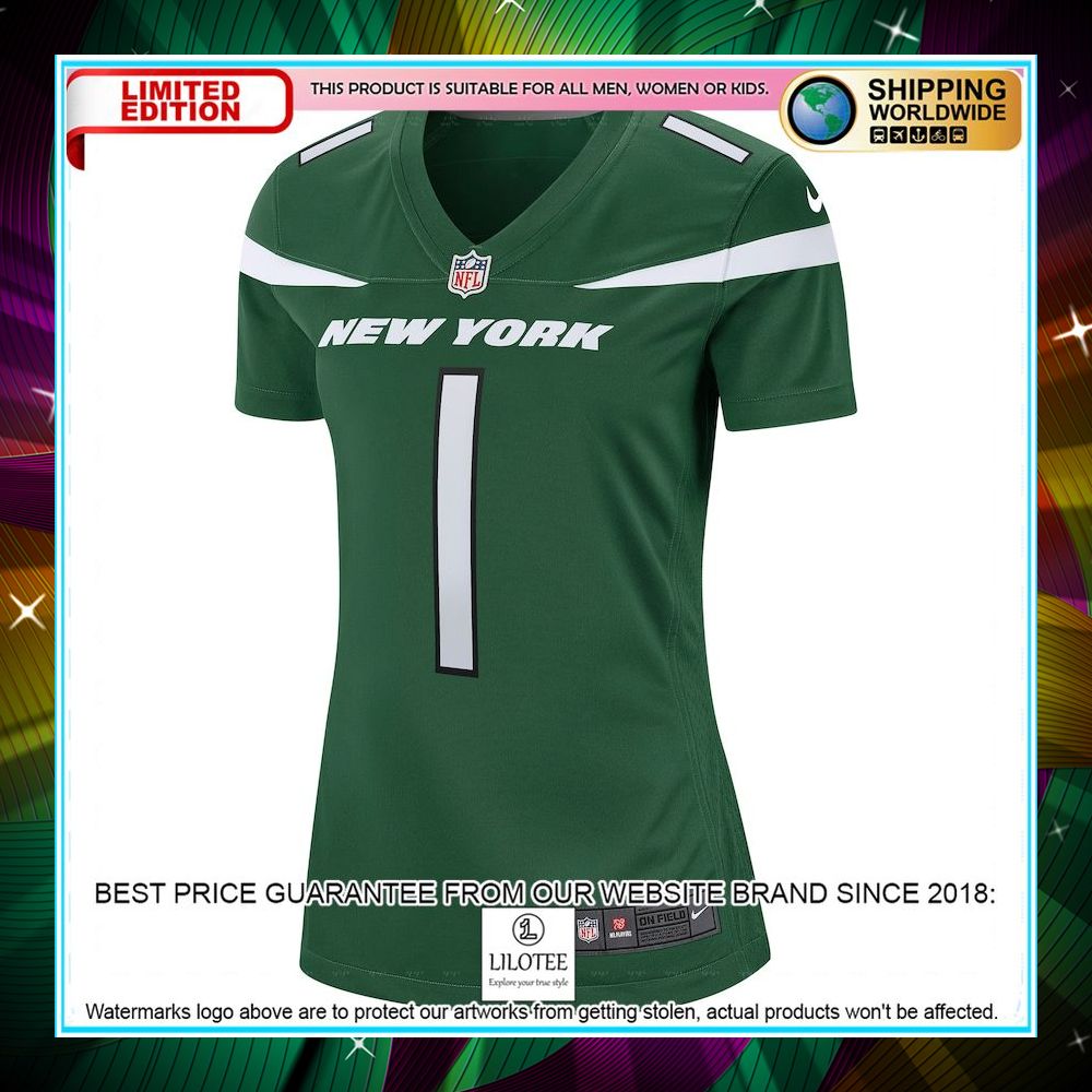 ahmad sauce gardner new york jets womens 2022 nfl draft first round pick gotham green football jersey 2 47