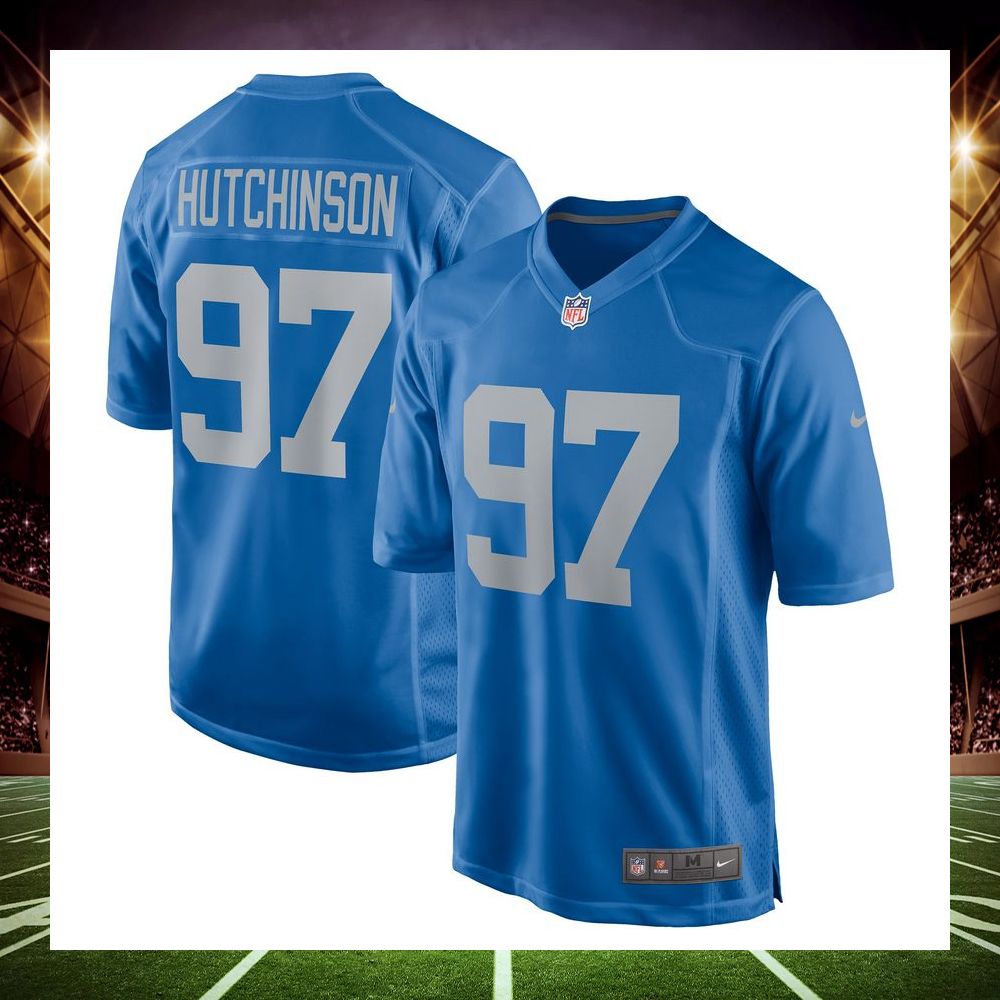 aidan hutchinson detroit lions 2022 nfl draft first round pick alternate blue football jersey 1 764