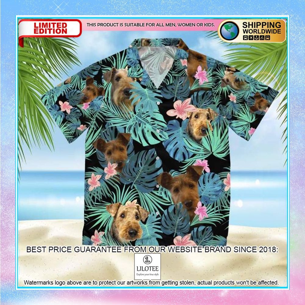 airedale terrier summer leaves hawaiian shirt 1 344