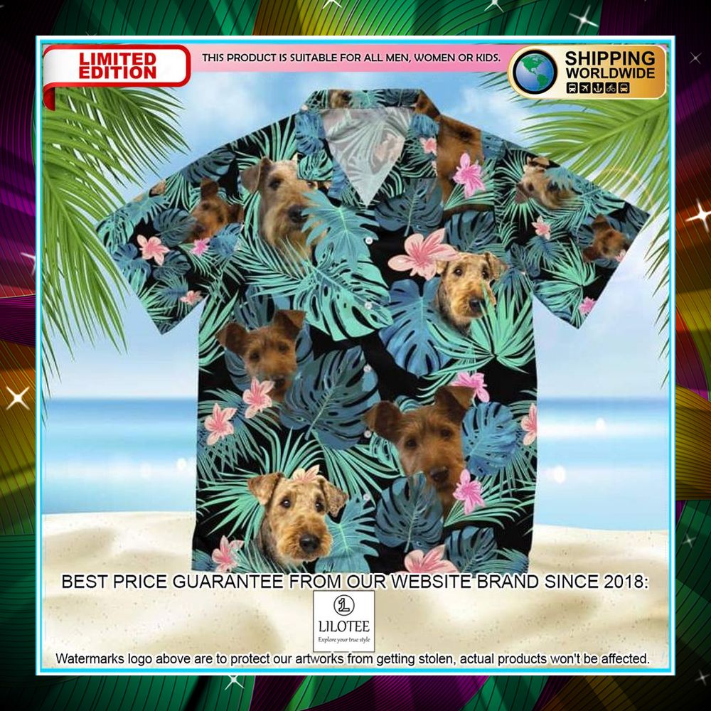 airedale terrier summer leaves hawaiian shirt 1 627