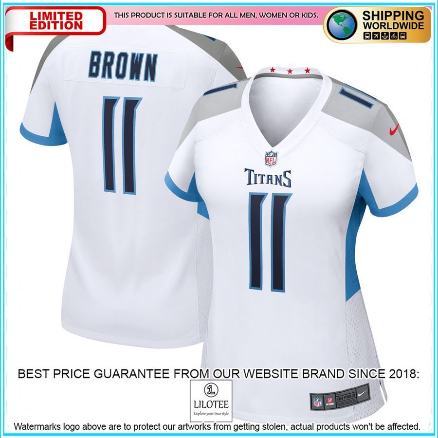 aj brown tennessee titans womens white football jersey 1 631