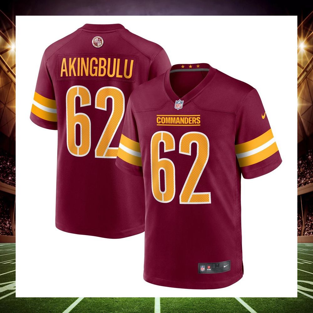 alex akingbulu washington commanders burgundy football jersey 1 532