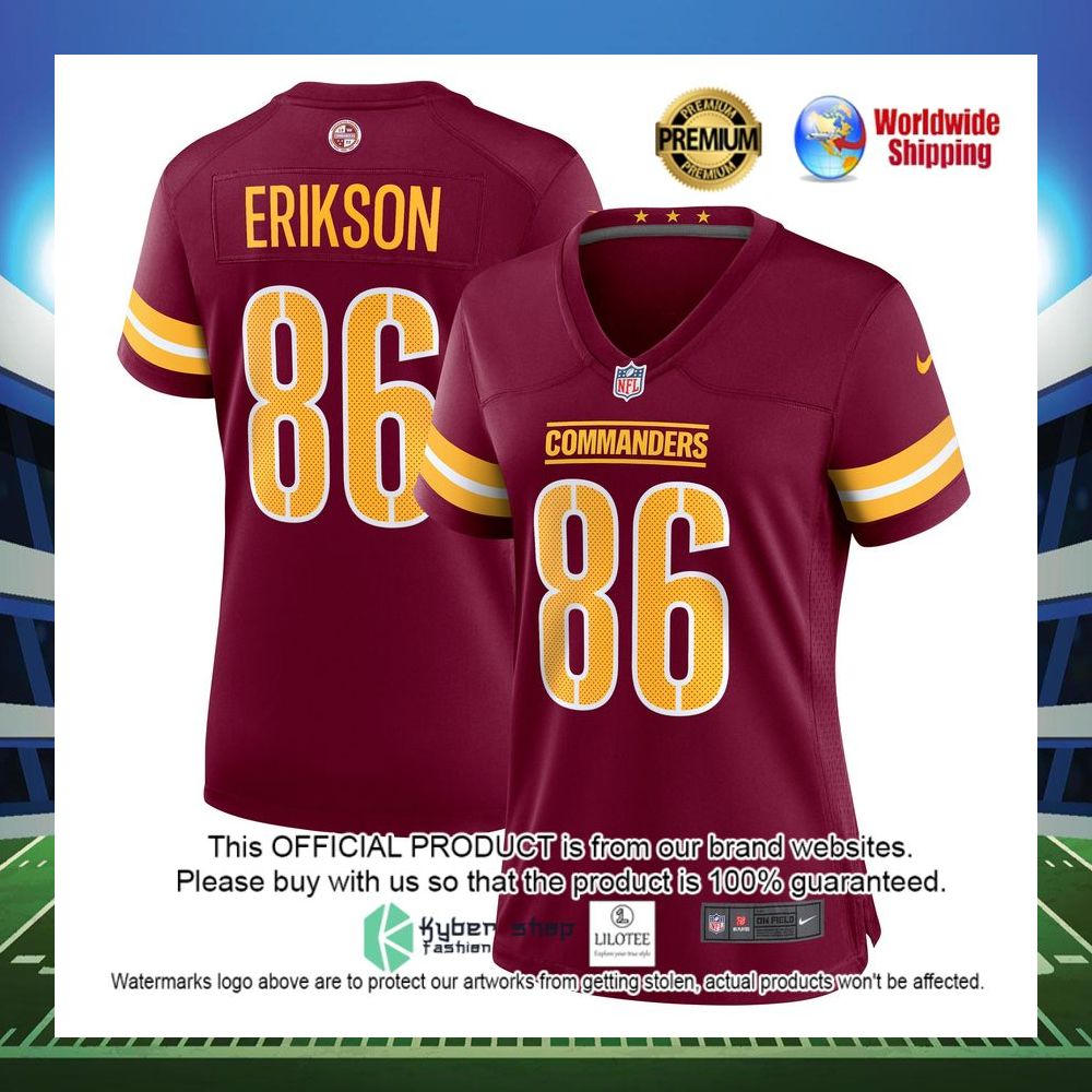 alex erickson washington commanders nike womens player game burgundy football jersey 1 347