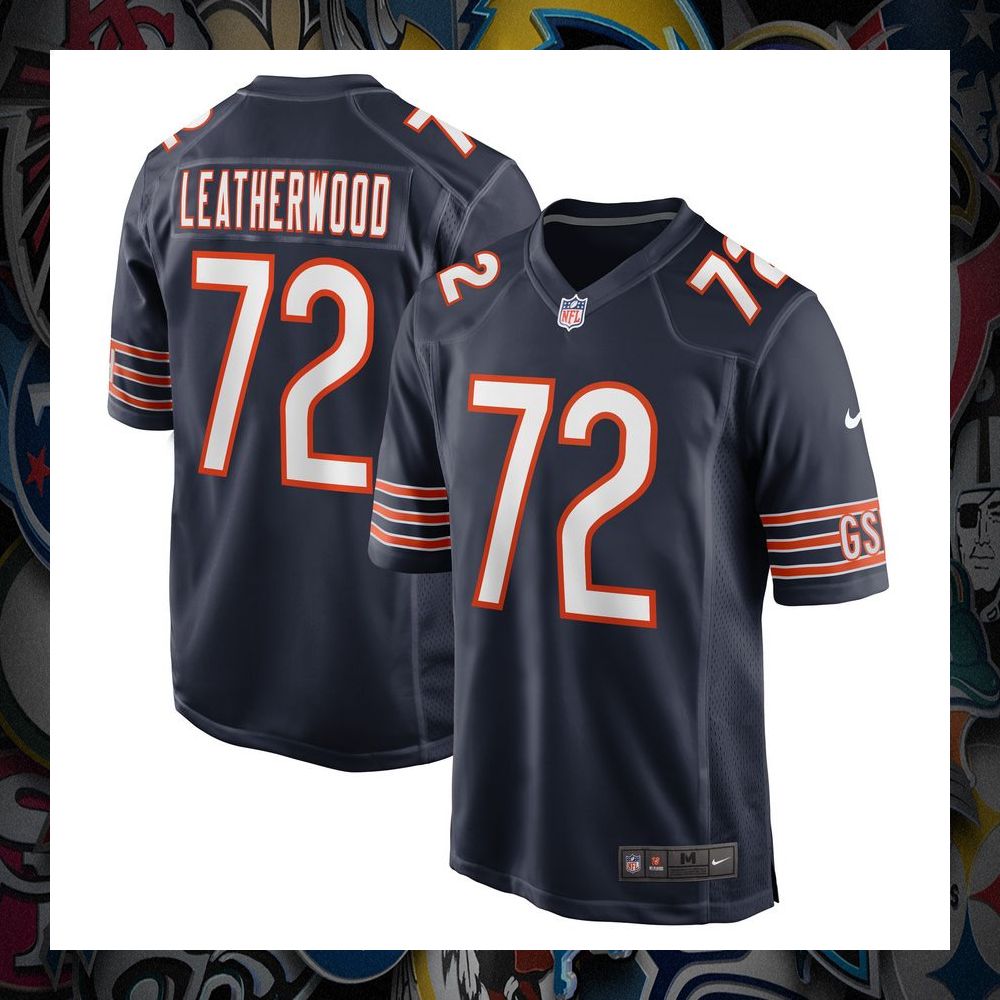 alex leatherwood chicago bears navy football jersey 1 34