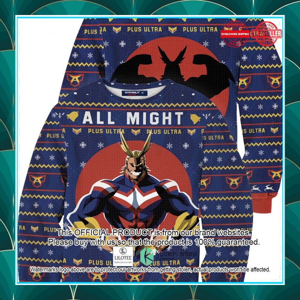 all might my hero academia christmas sweater 1 135