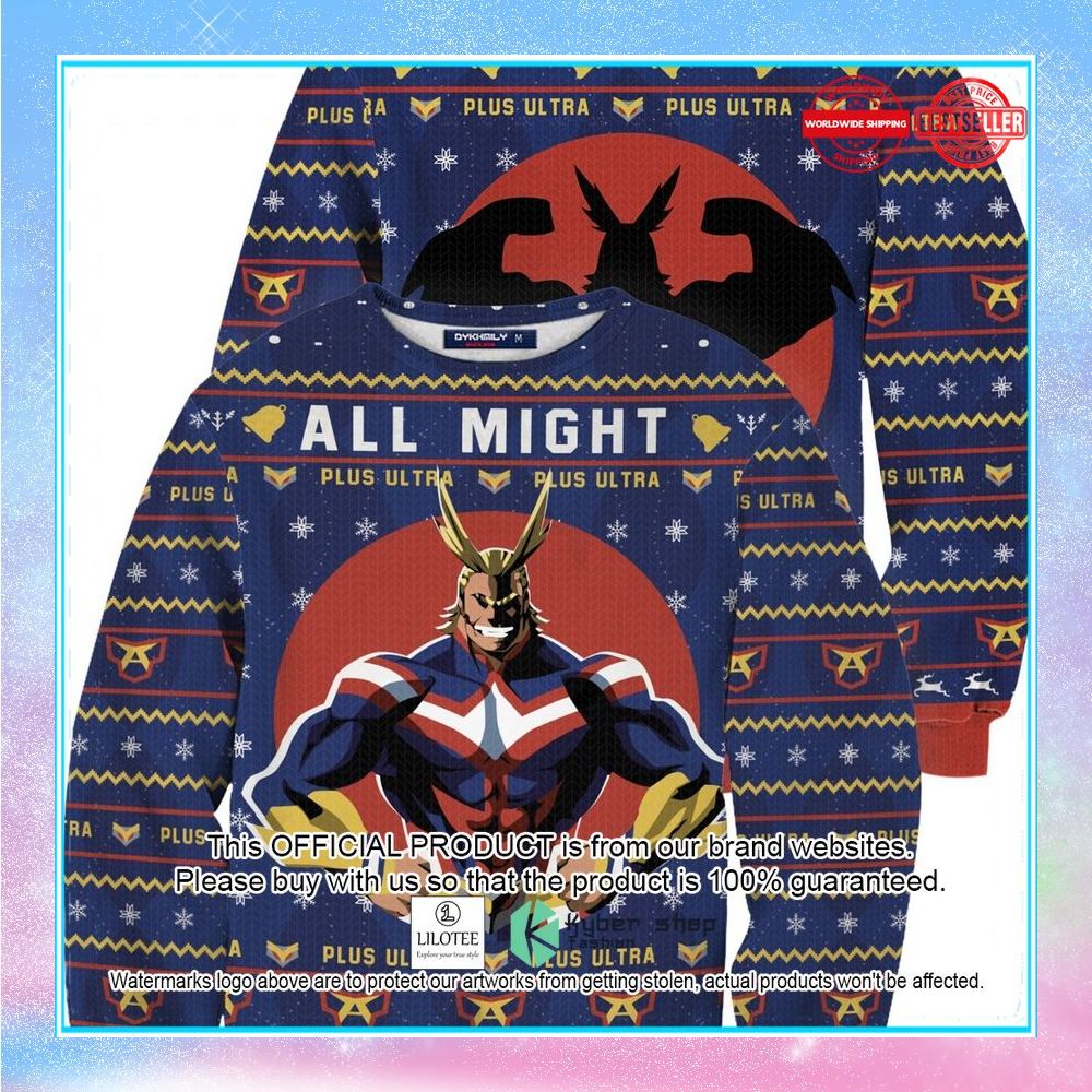 all might my hero academia christmas sweater 1 893