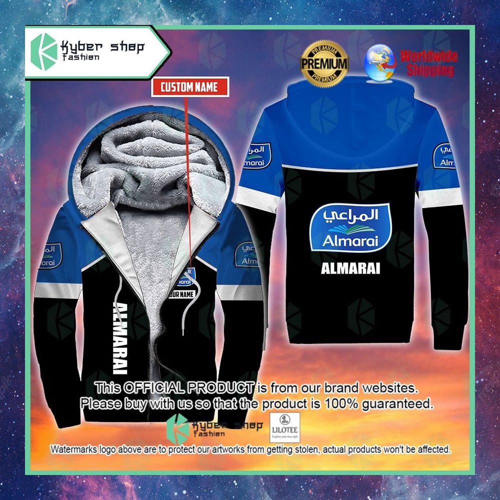almarai custom name 3d fleece hoodie 1 330