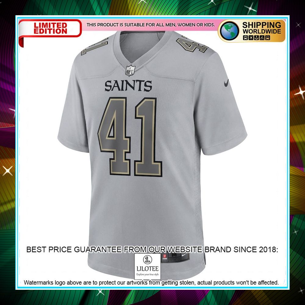 alvin kamara new orleans saints atmosphere fashion gray football jersey 2 315