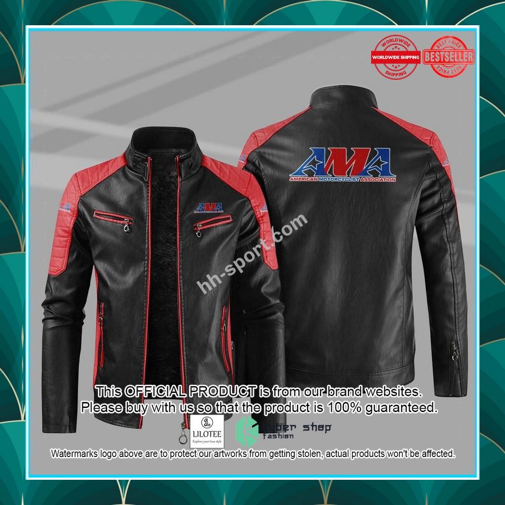 ama motorcycle motor leather jacket 6 100