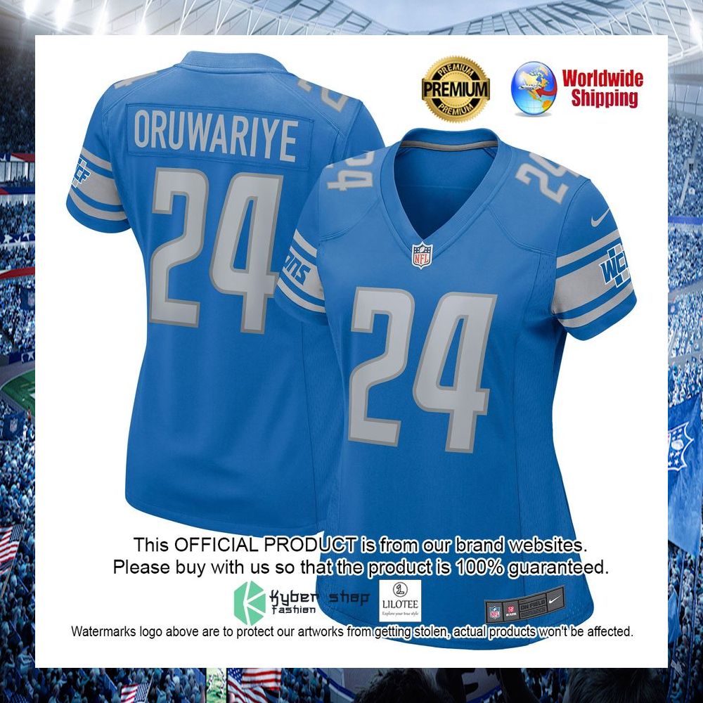 amani oruwariye detroit lions nike womens blue football jersey 1 758