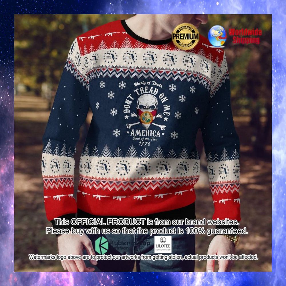 american dont tread on me skull 1776 ugly sweater 1 457