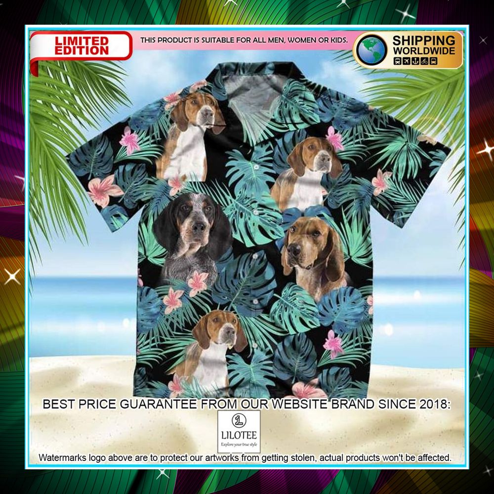american english coonhound summer leaves hawaiian shirt 1 242