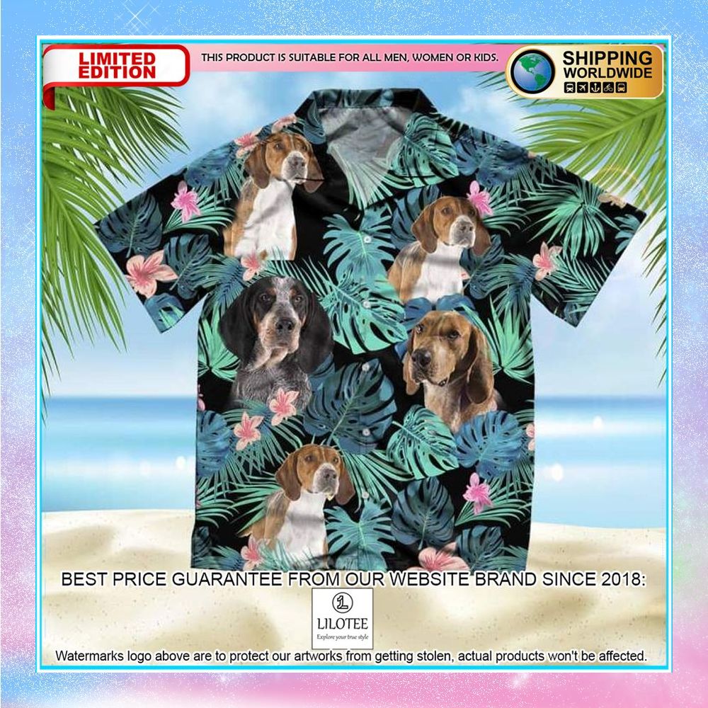 american english coonhound summer leaves hawaiian shirt 1 396