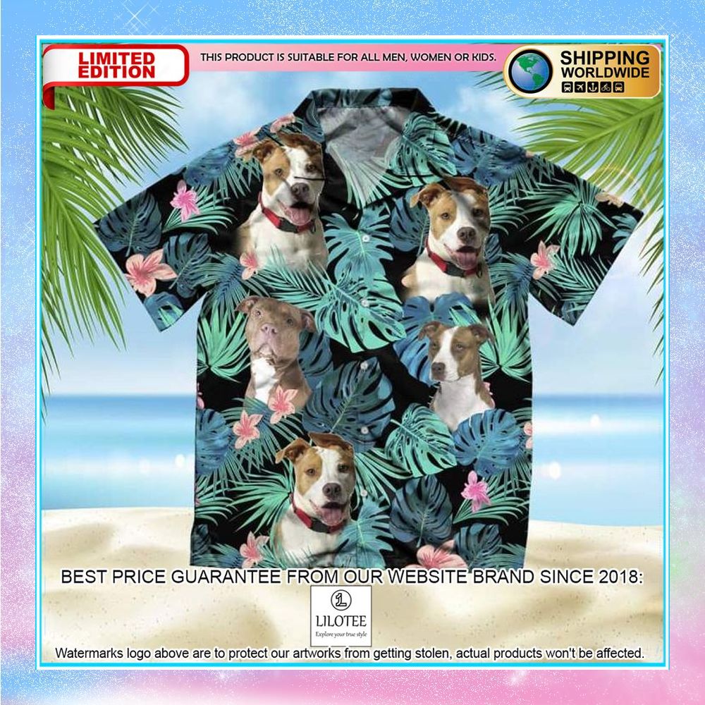 american pit bull terrier summer leaves hawaiian shirt 1 935