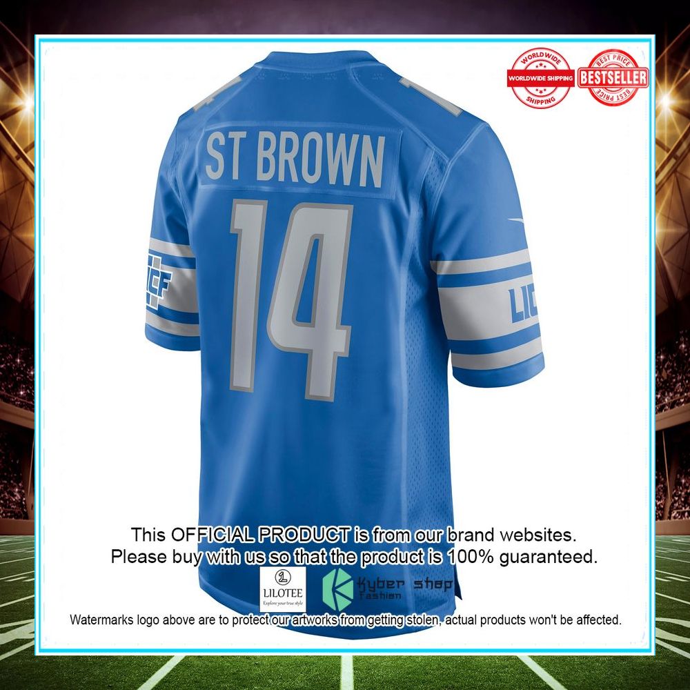 Amon-Ra St. Brown Detroit Lions Nike Game Player Blue Football Jersey - LIMITED EDITION 3 amon ra st brown detroit lions nike game player blue football jersey 3 806