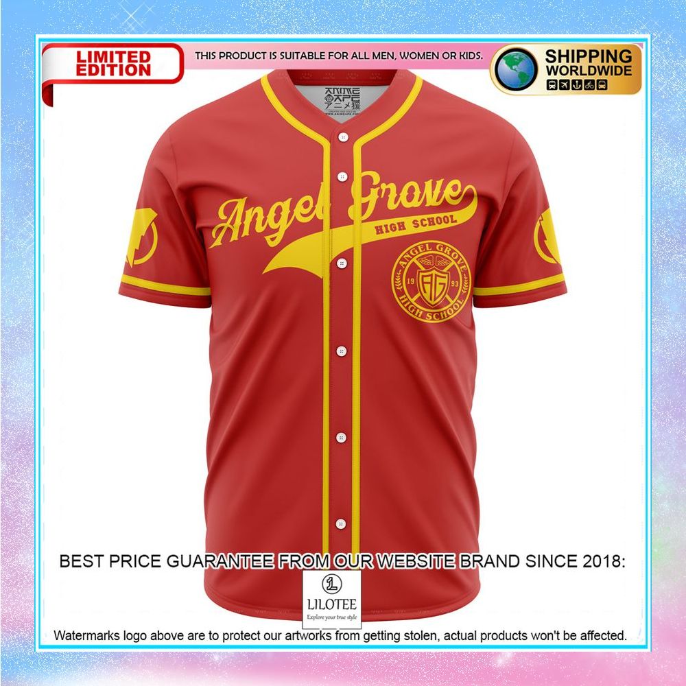 angel grove high school power rangers baseball jersey 2 609