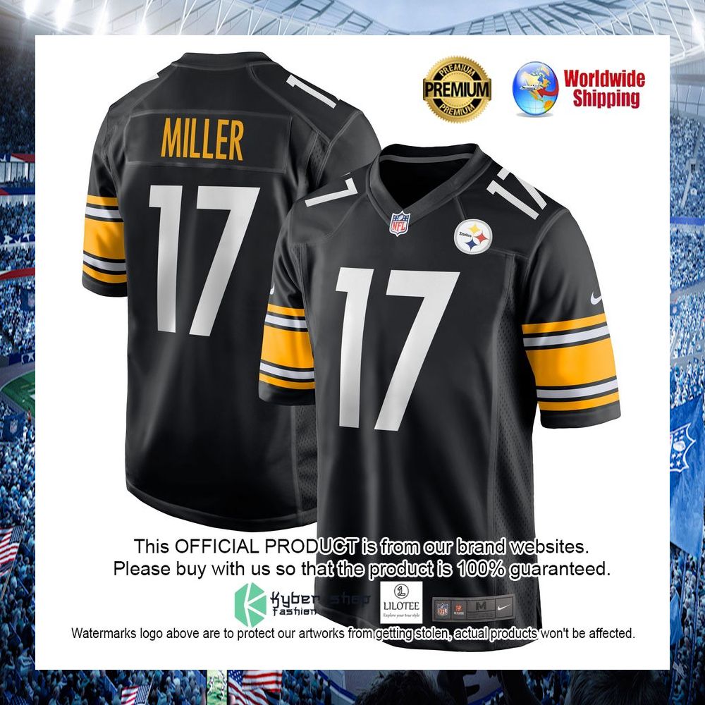 anthony miller pittsburgh steelers nike black football jersey 1 863