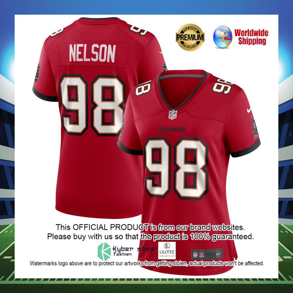 anthony nelson tampa bay buccaneers nike womens game red football jersey 1 174
