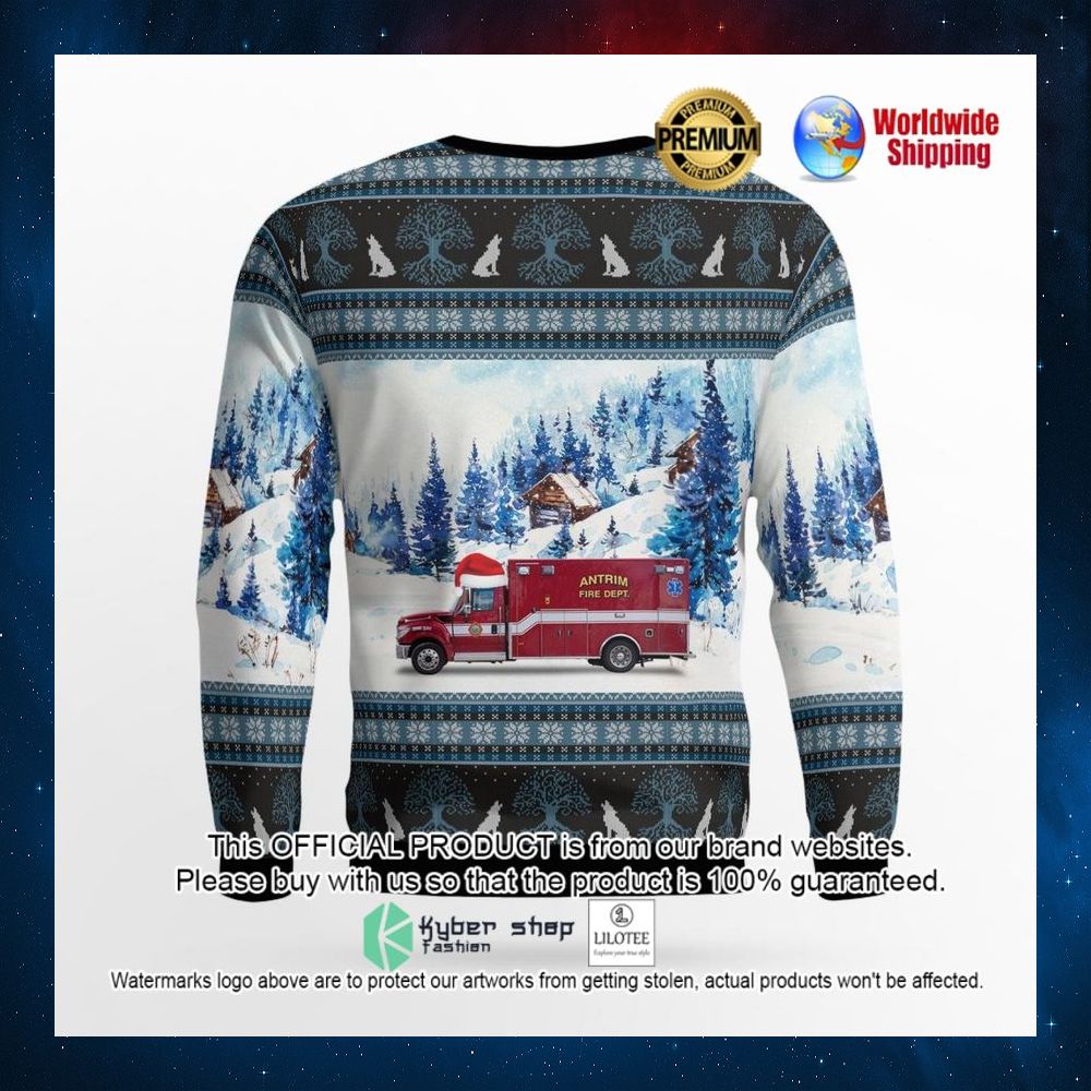 antrim ambulance antrim new hampshire santa hat sweater 2 206