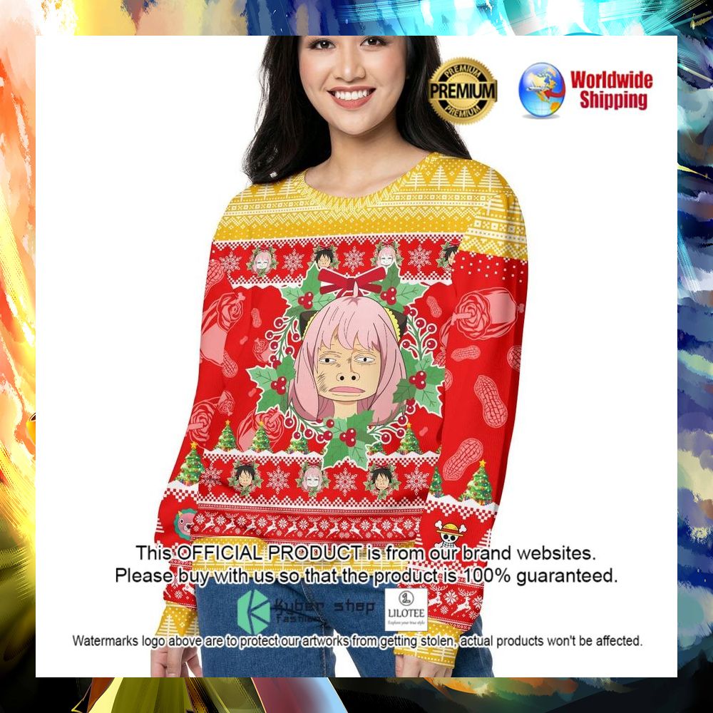 anya luffy emotion funny christmas sweater 1 988