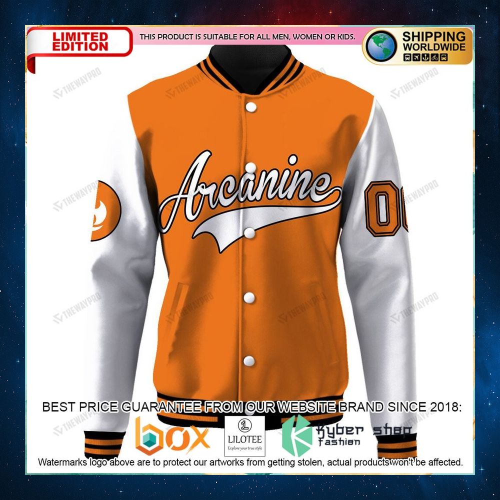 arcanine pokeball personalized baseball jacket 2 832
