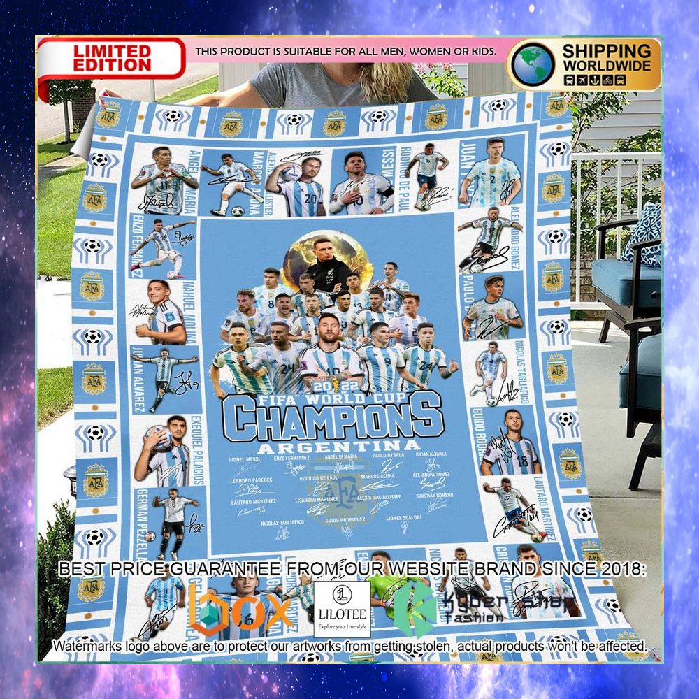 argentina champions world cup 2022 blanket 1 802