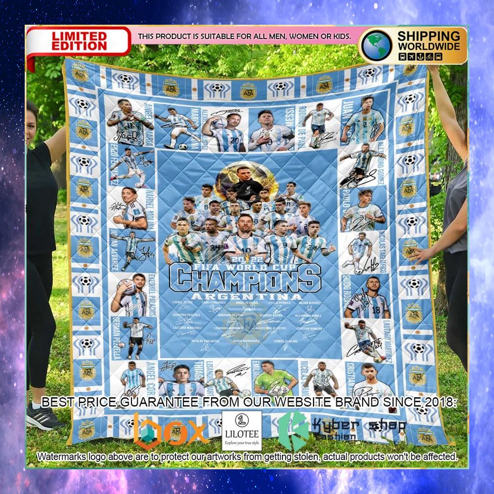 argentina champions world cup 2022 blanket 2 193