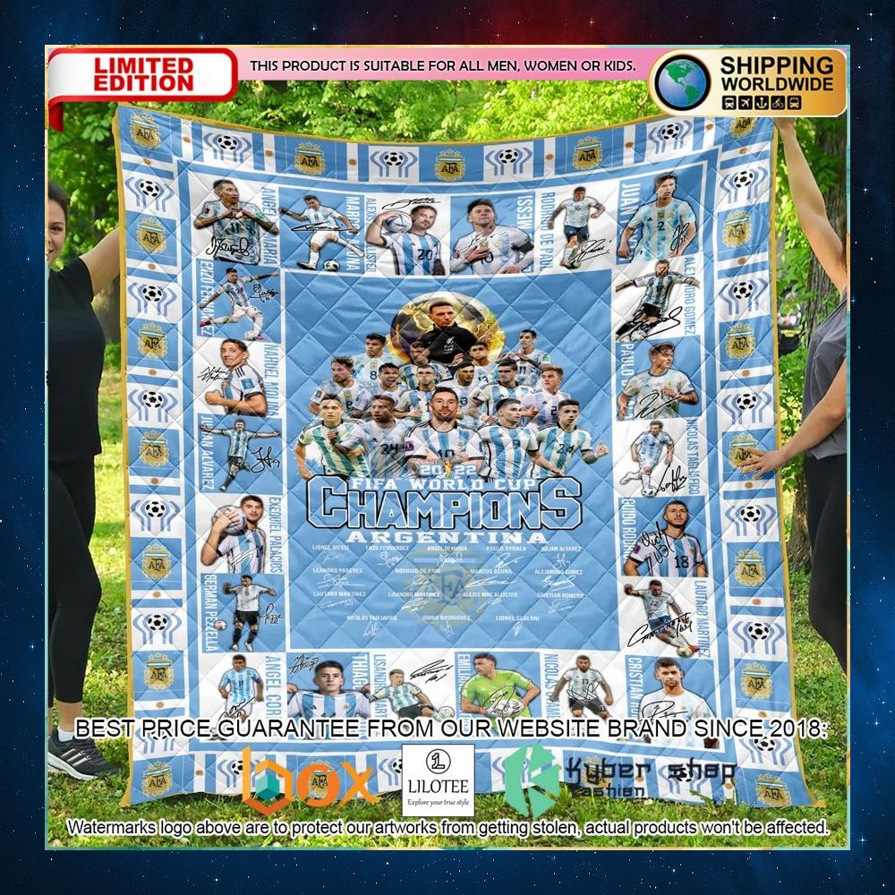 Argentina Champions World Cup 2022 Blanket - LIMITED EDITION 4 argentina champions world cup 2022 blanket 2 658