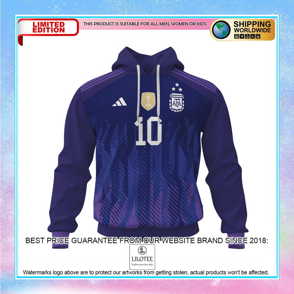 argentina messi 10 3 stars 3d hoodie shirt 2 701