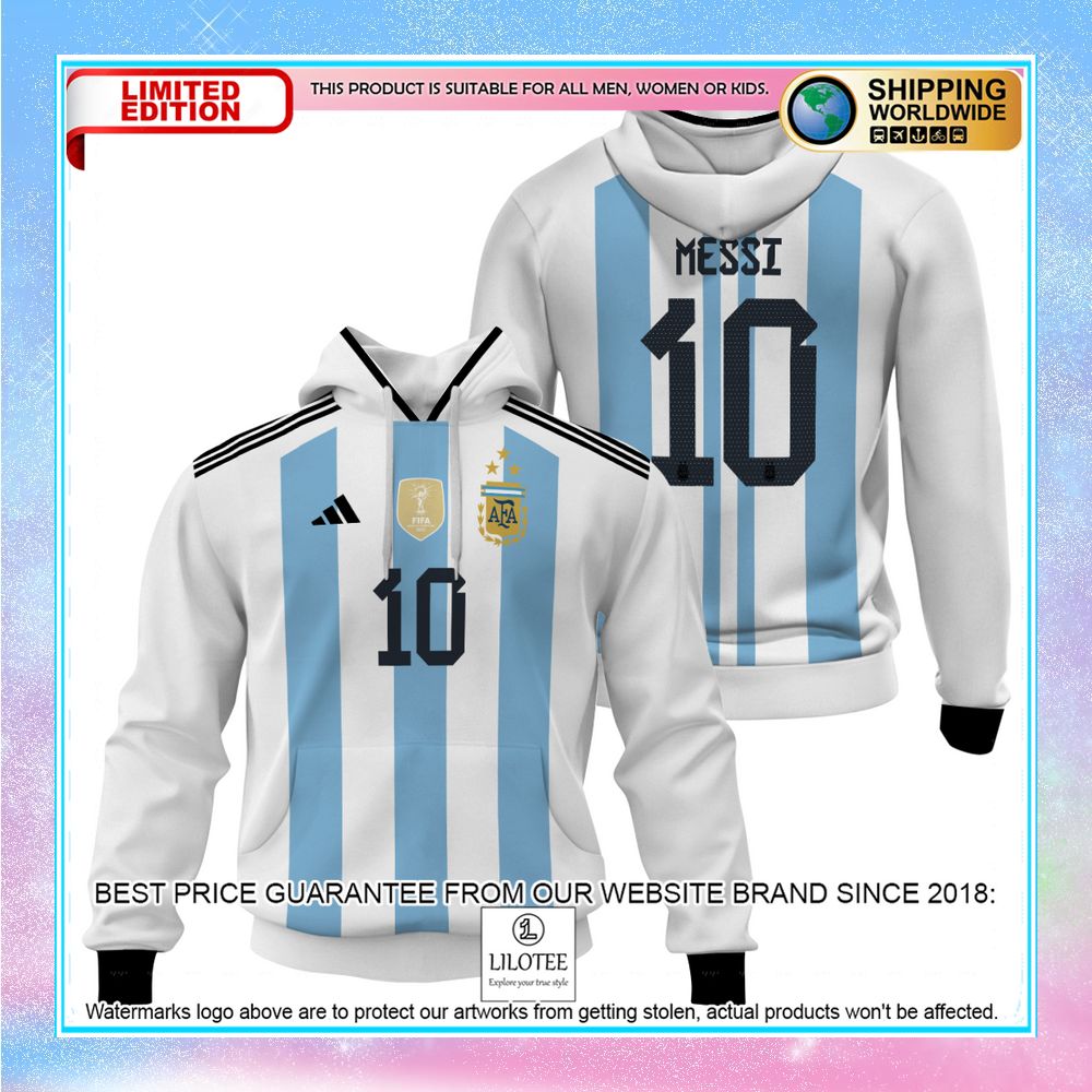 argentina messi 10 3 stars football team 3d hoodie shirt 1 260