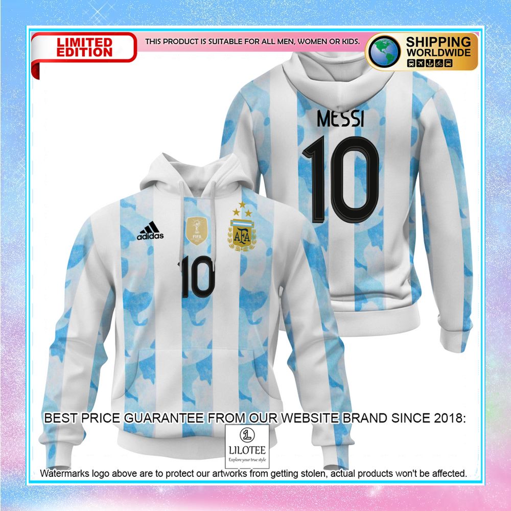 argentina messi 10 3 stars football team camo 3d hoodie shirt 1 294