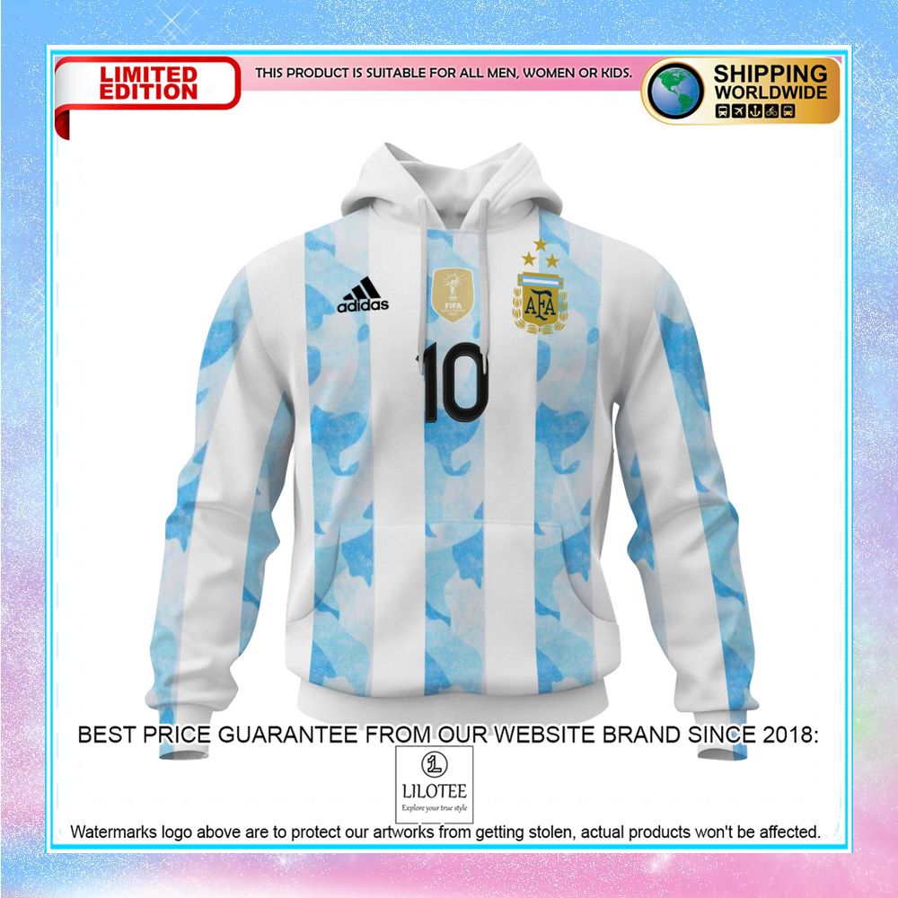 argentina messi 10 3 stars football team camo 3d hoodie shirt 2 509