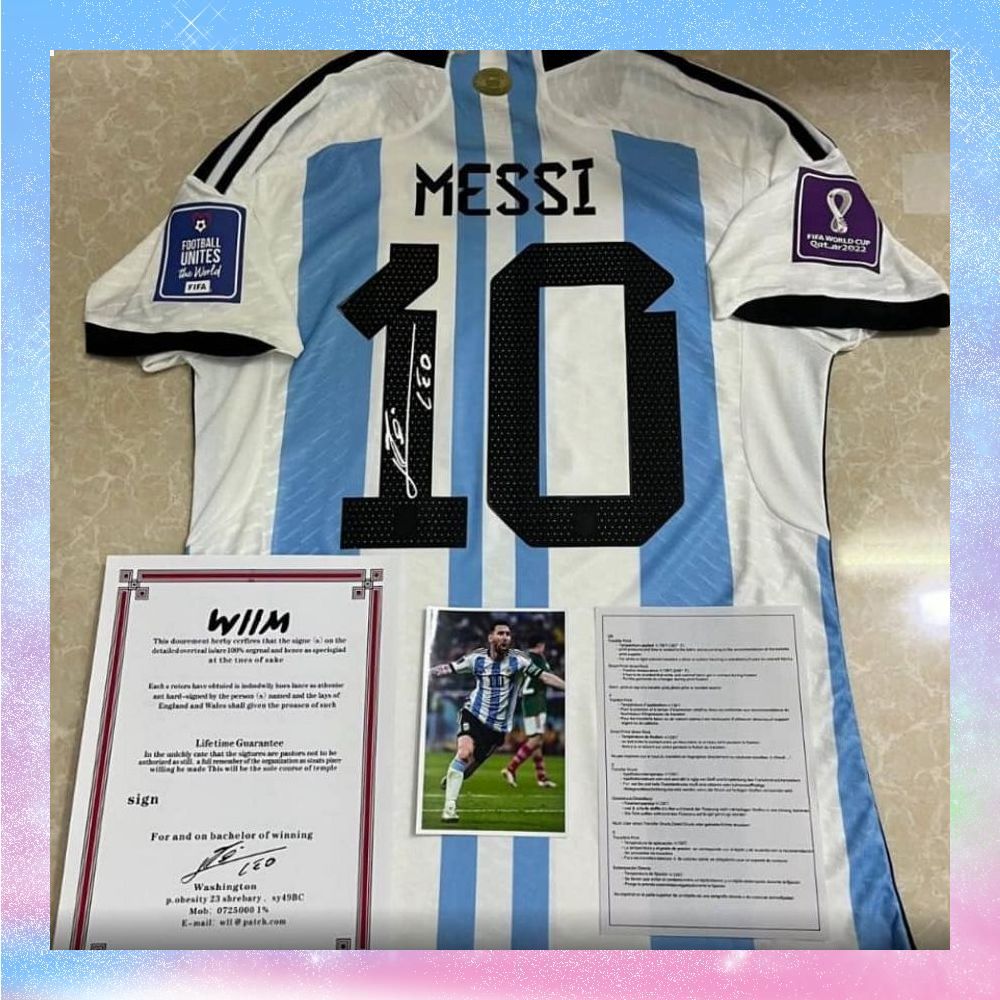 argentina messi signature home jersey 1 358