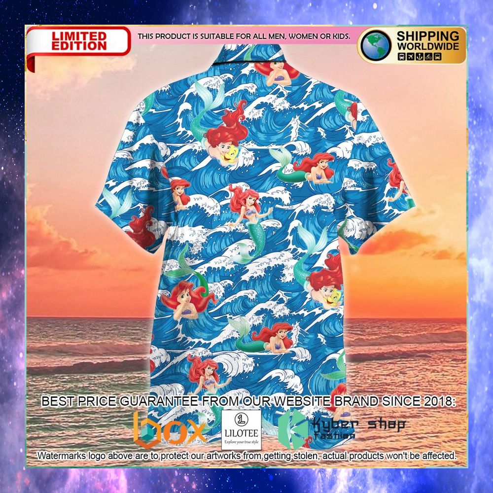 ariel flounder the little mermaid hawaiian shirt 2 341
