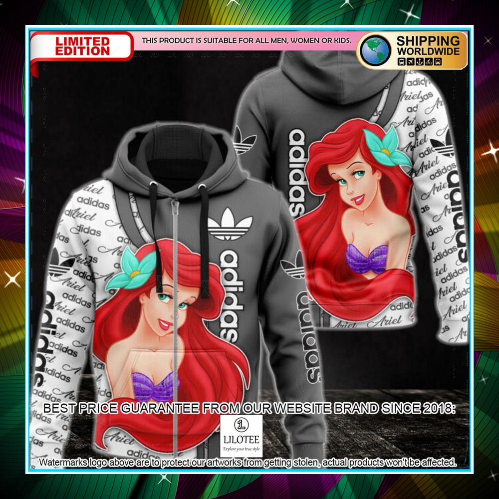 ariel the little mermaid adidas zip hoodie 1 157