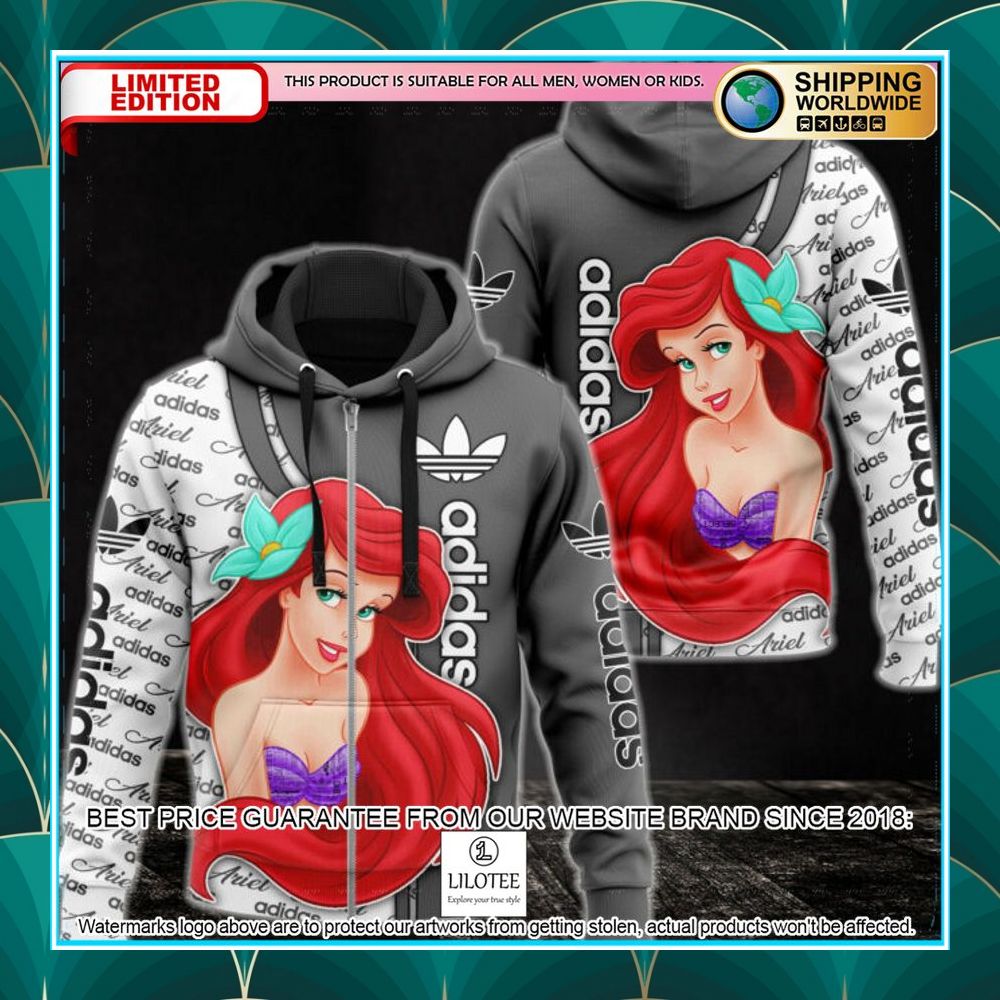 ariel the little mermaid adidas zip hoodie 1 430