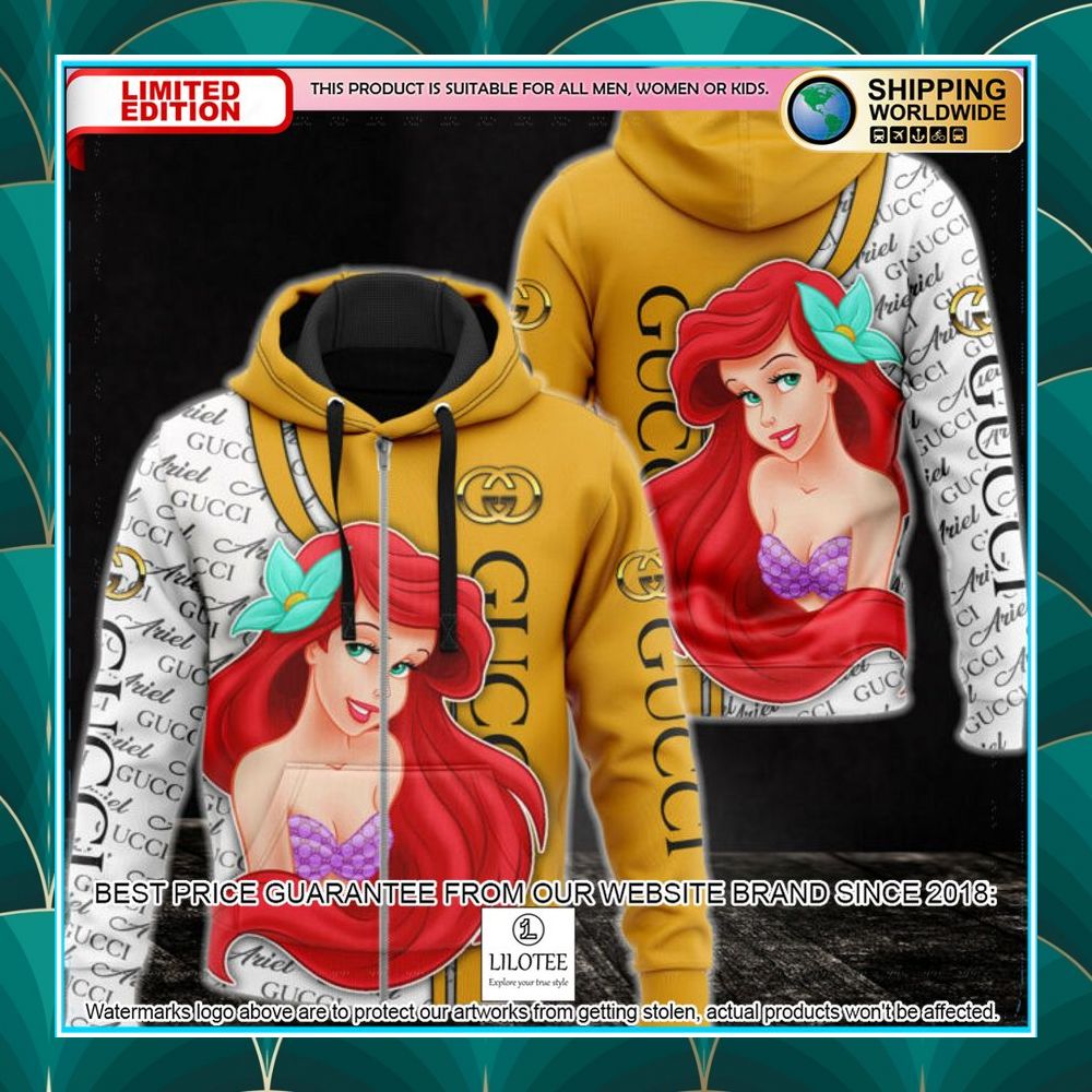 ariel the little mermaid gucci zip hoodie 1 921