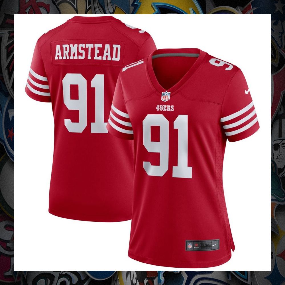 arik armstead san francisco 49ers womens scarlet football jersey 1 577
