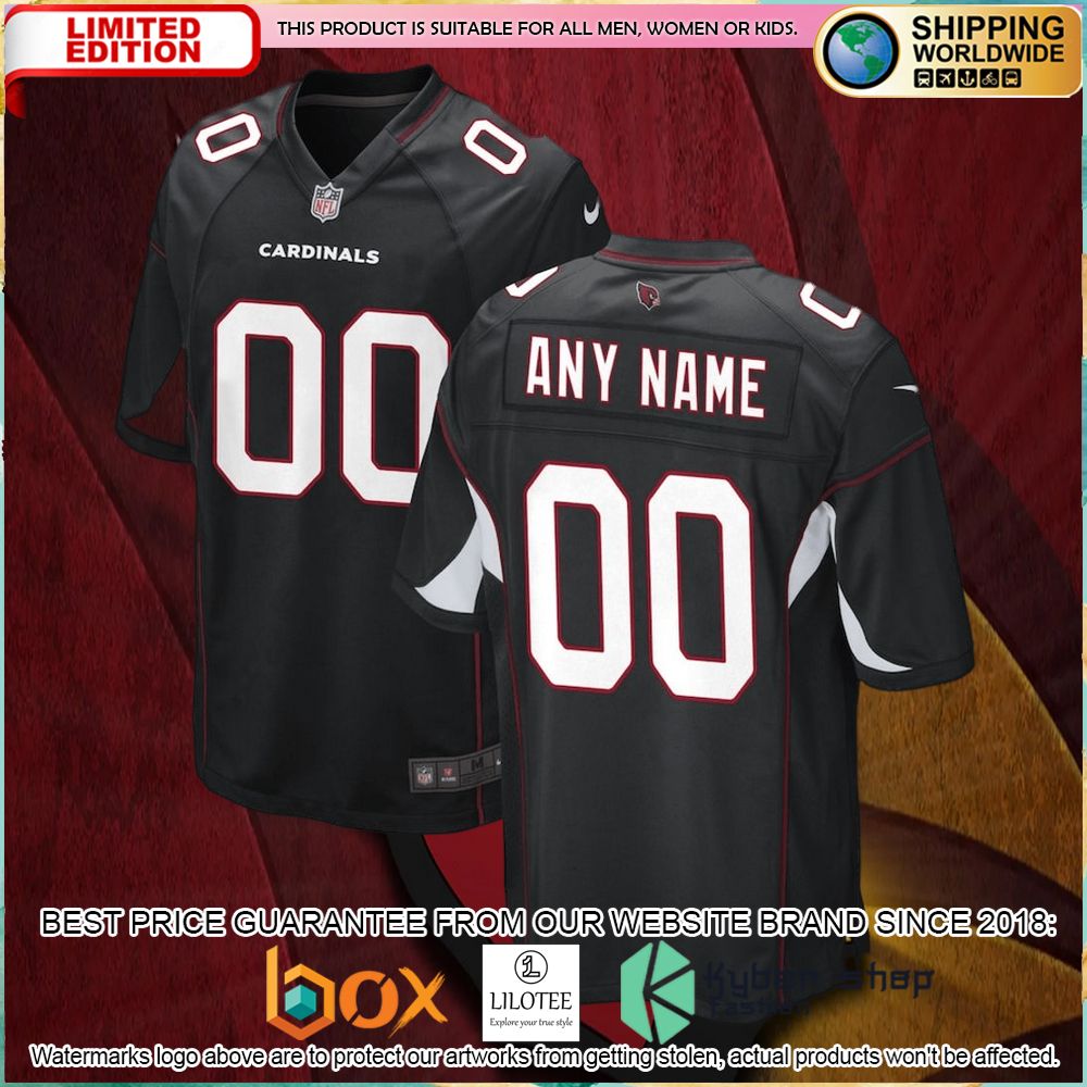 arizona cardinals nike alternate custom black football jersey 1 530
