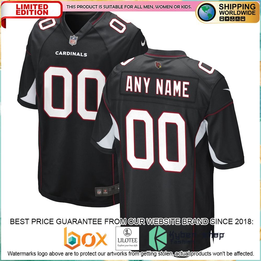 arizona cardinals nike alternate custom black football jersey 1 570
