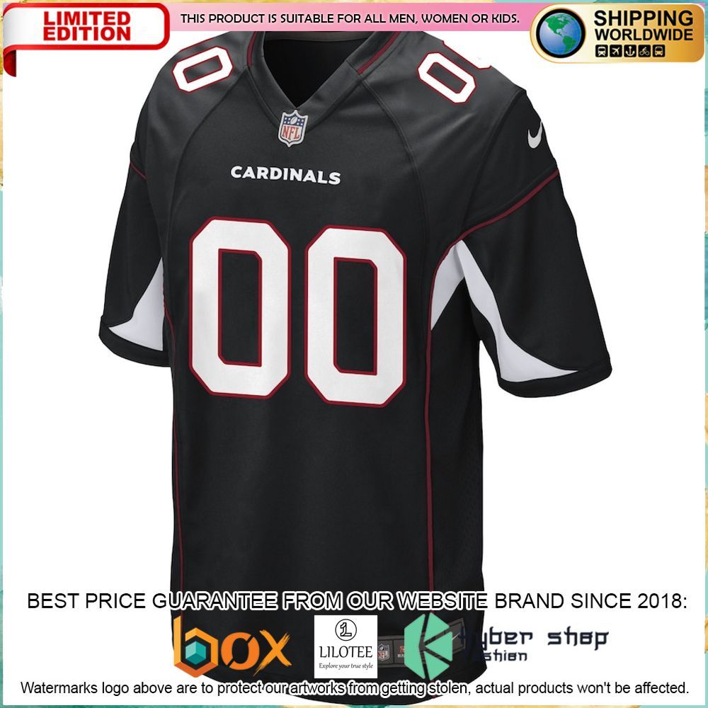 arizona cardinals nike alternate custom black football jersey 2 183