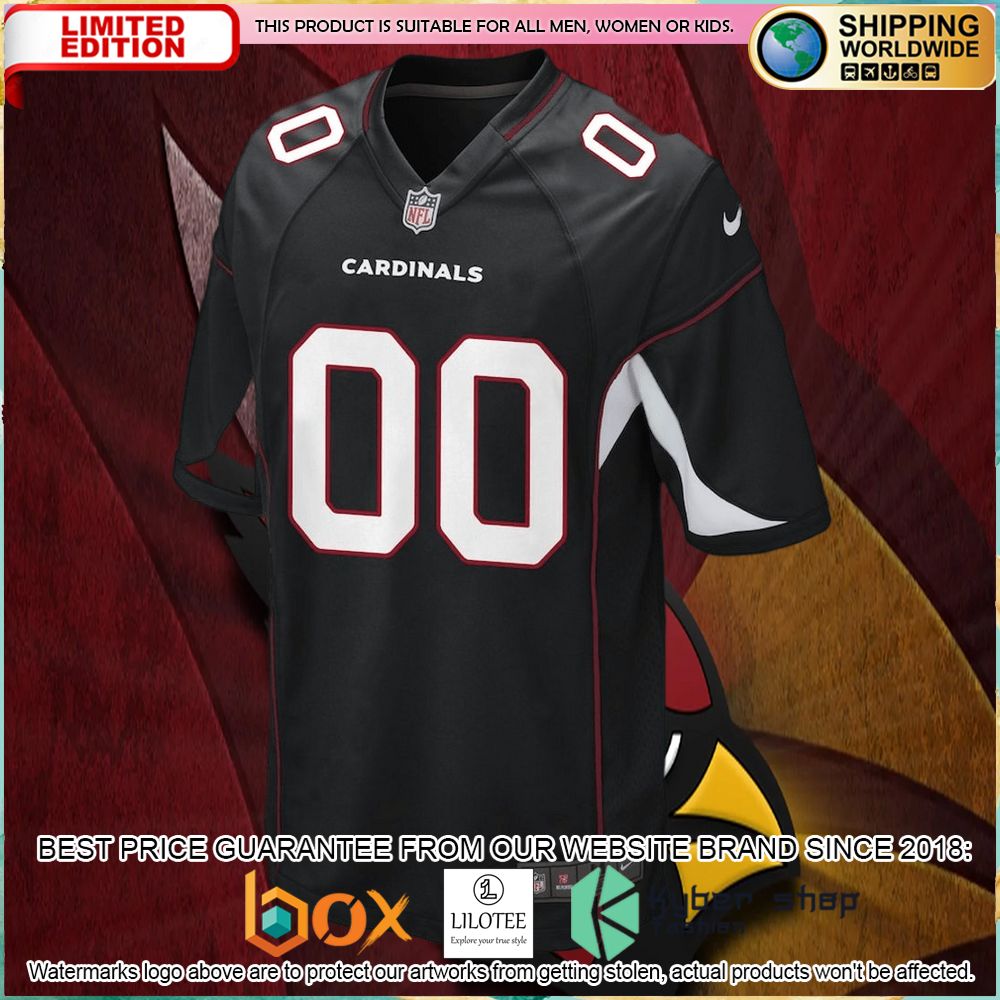 arizona cardinals nike alternate custom black football jersey 2 345