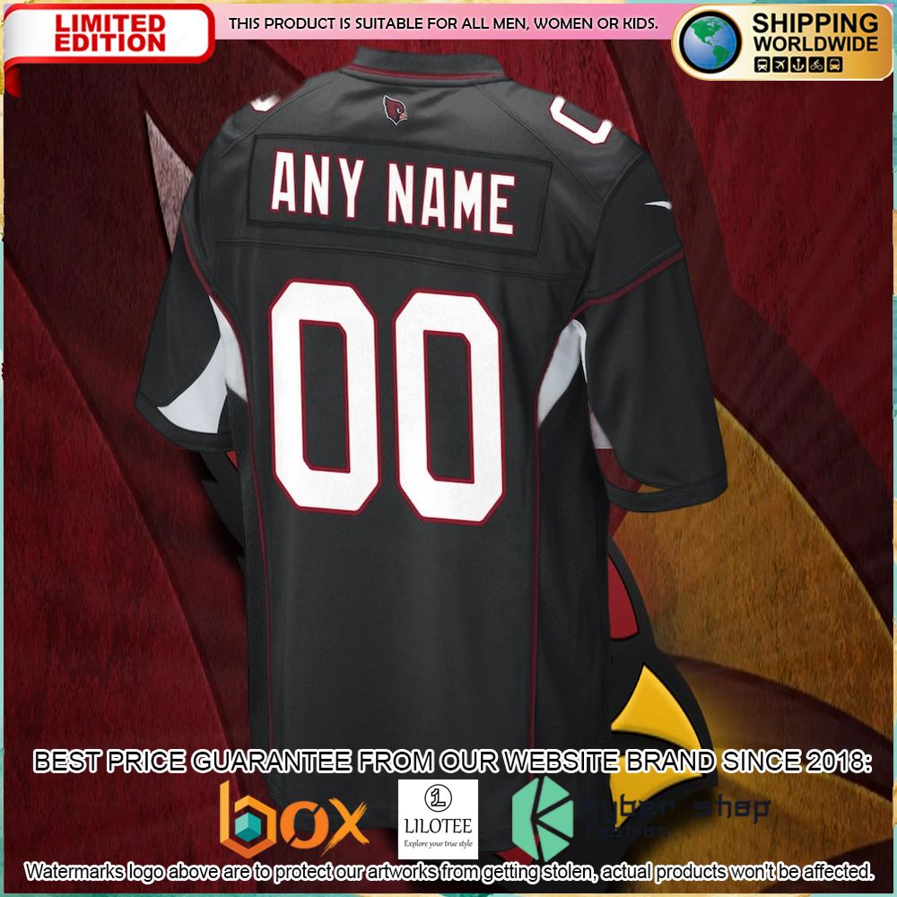arizona cardinals nike alternate custom black football jersey 3 905