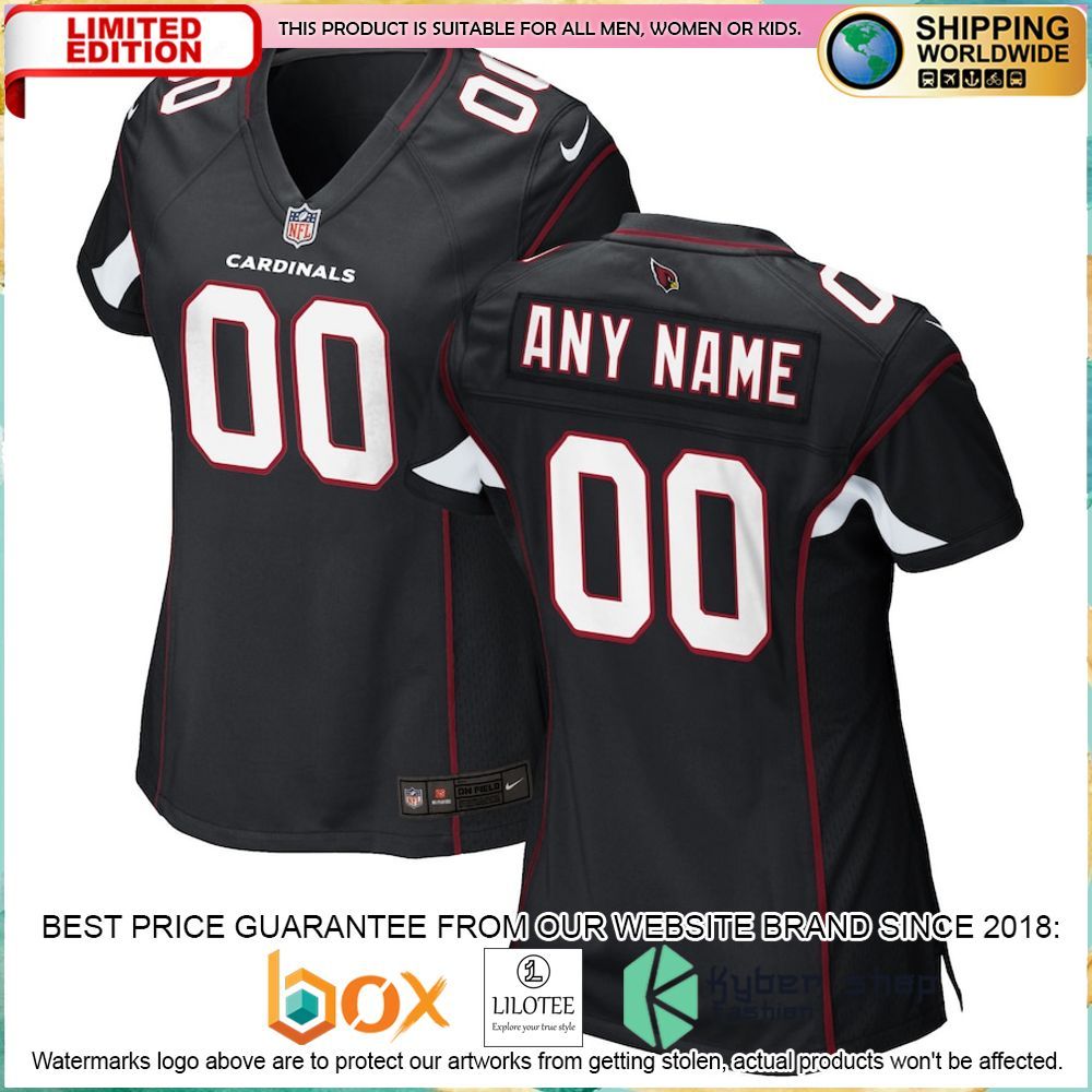 arizona cardinals nike womens alternate custom black football jersey 1 528
