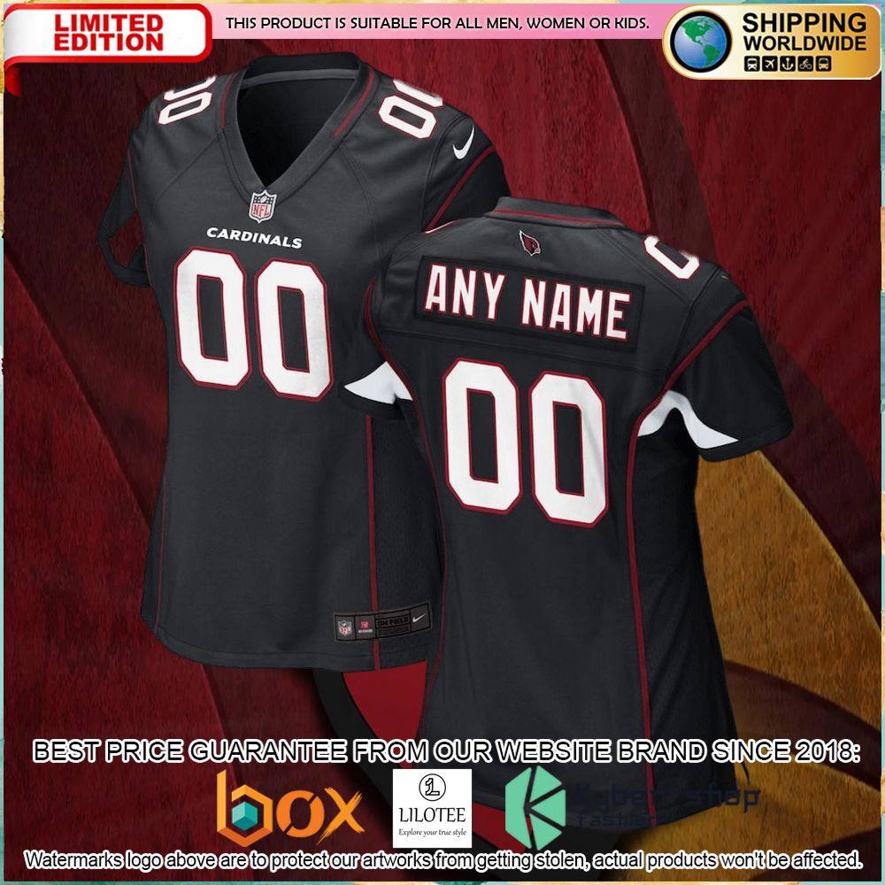 arizona cardinals nike womens alternate custom black football jersey 1 922