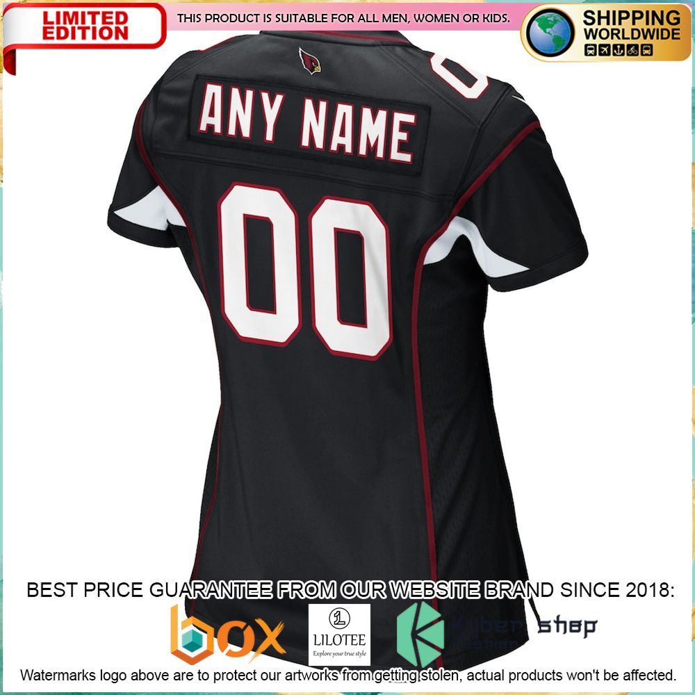 arizona cardinals nike womens alternate custom black football jersey 3 488