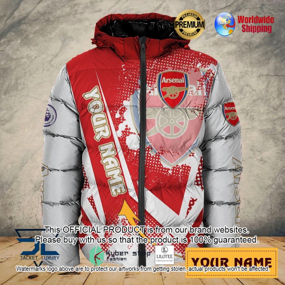 arsenal fc custom name 3d puffer down jacket bomber jacket 1 138