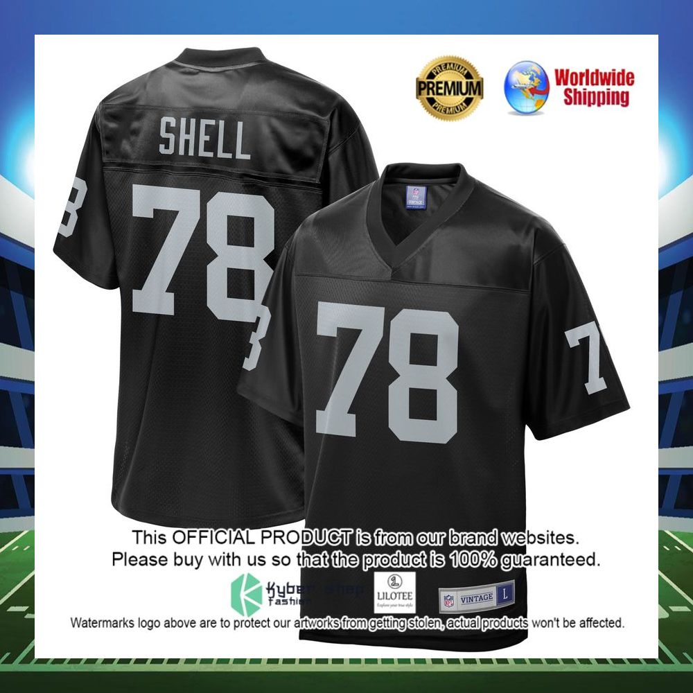art shell las vegas raiders nfl pro line replica retired player black football jersey 1 827
